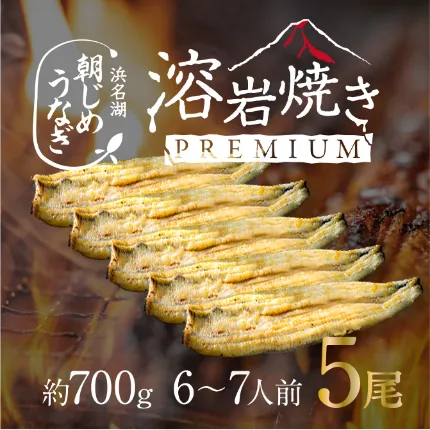 【国産】浜名湖産溶岩焼き白焼き特大5尾（約750g）